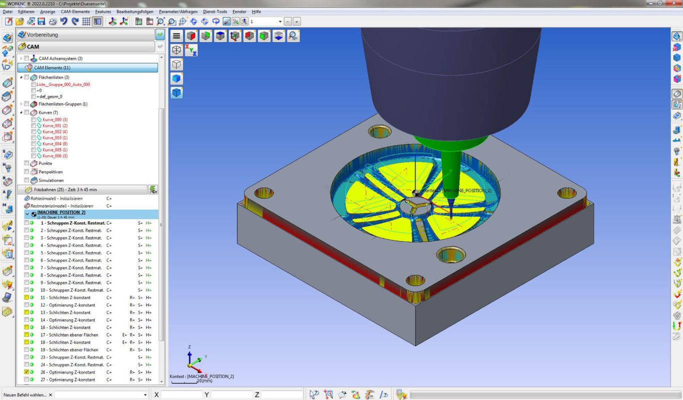 NC-Programmierung, Trennflächen